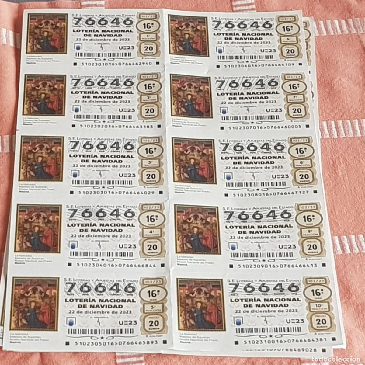 Loterie Nationale: BILLETE LOTERIA NACIONAL, SORTEO 102/23, 22 DICIEMBRE 2023, LA NATIVIDAD, N&ordm; 76646