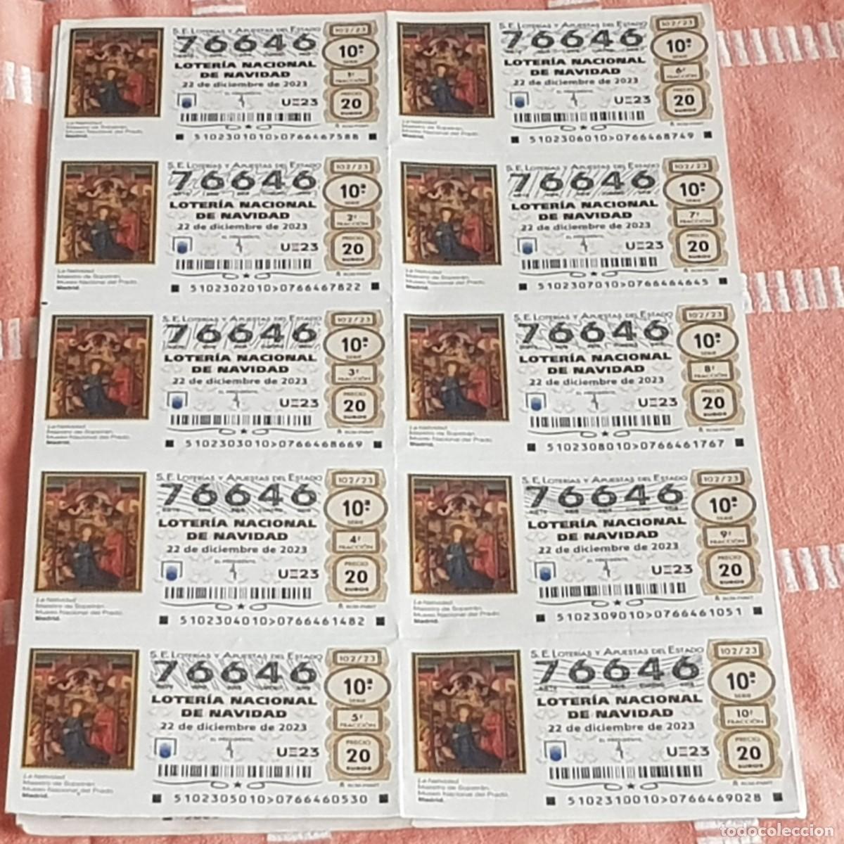 Loterie Nationale: BILLETE LOTERIA NACIONAL, SORTEO 102/23, 22 DICIEMBRE 2023, LA NATIVIDAD, N&ordm; 76646