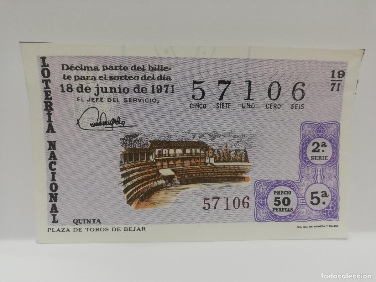 Lotaria Nacional: DECIMO LOTERIA NACIONAL. 1971. SORTEO N&ordm; 19.