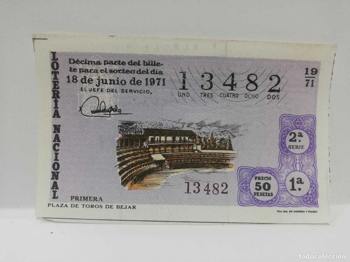 Loter&iacute;a nacional: DECIMO LOTERIA NACIONAL. 1971. SORTEO N&ordm; 19.