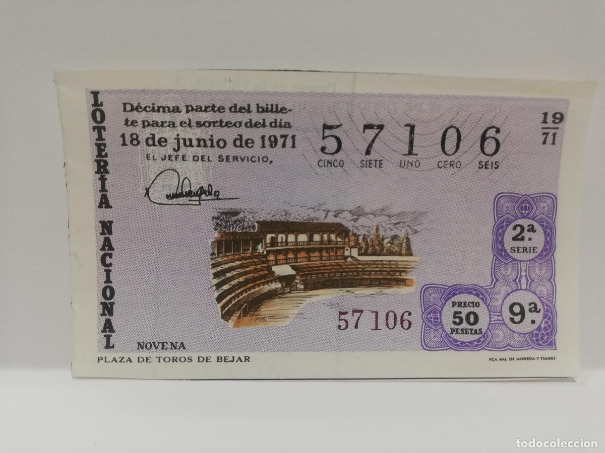Loter&iacute;a nacional: DECIMO LOTERIA NACIONAL. 1971. SORTEO N&ordm; 19.