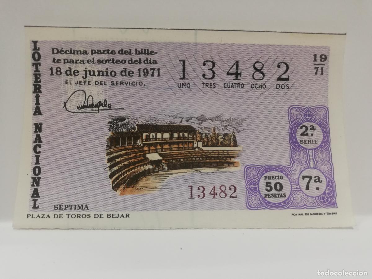 Loter&iacute;a nacional: DECIMO LOTERIA NACIONAL. 1971. SORTEO N&ordm; 19.