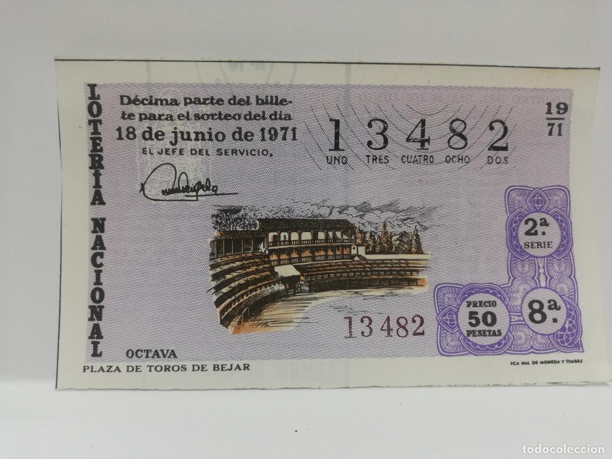 Loter&iacute;a nacional: DECIMO LOTERIA NACIONAL. 1971. SORTEO N&ordm; 19.
