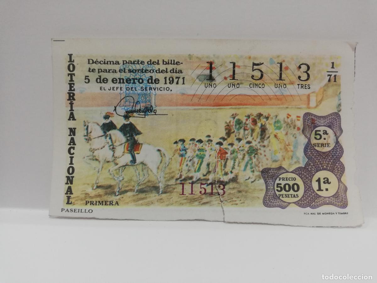 National Spanish Lottery: DECIMO LOTERIA NACIONAL. 1971. SORTEO N&ordm; 1.