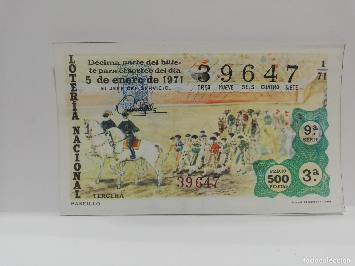 Lotaria Nacional: DECIMO LOTERIA NACIONAL. 1971. SORTEO N&ordm; 1.