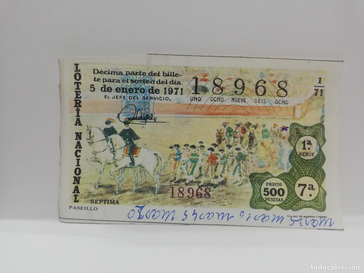 Lotteria Nationale Spagnola: DECIMO LOTERIA NACIONAL. 1971. SORTEO N&ordm; 1.
