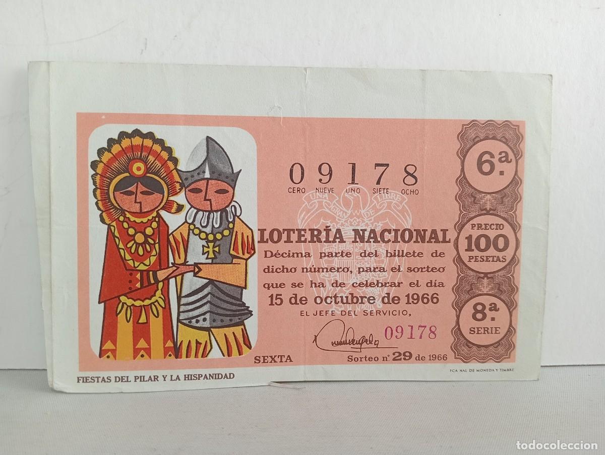Loter&iacute;a Nacional: LOTERIA NACIONAL. 15 DE OCTUBRE DE 1966. D&Eacute;CIMO. FIESTAS DEL PILAR Y LA HISPANIDAD