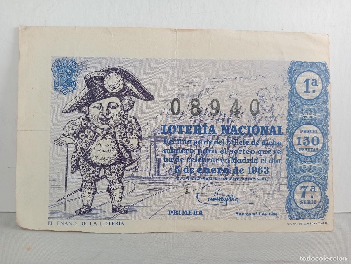 Loter&iacute;a Nacional: LOTERIA NACIONAL. D&Eacute;CIMO. 5 DE ENERO DE 1963. EL ENANO DE LA LOTERIA
