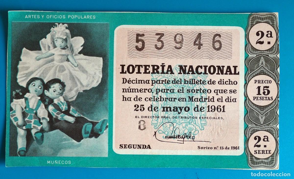 National Spanish Lottery: D&Eacute;CIMO DE LOTER&Iacute;A: LOTER&Iacute;A NACIONAL. ADMON.VALENCIA. 25 DE MAYO 1961
