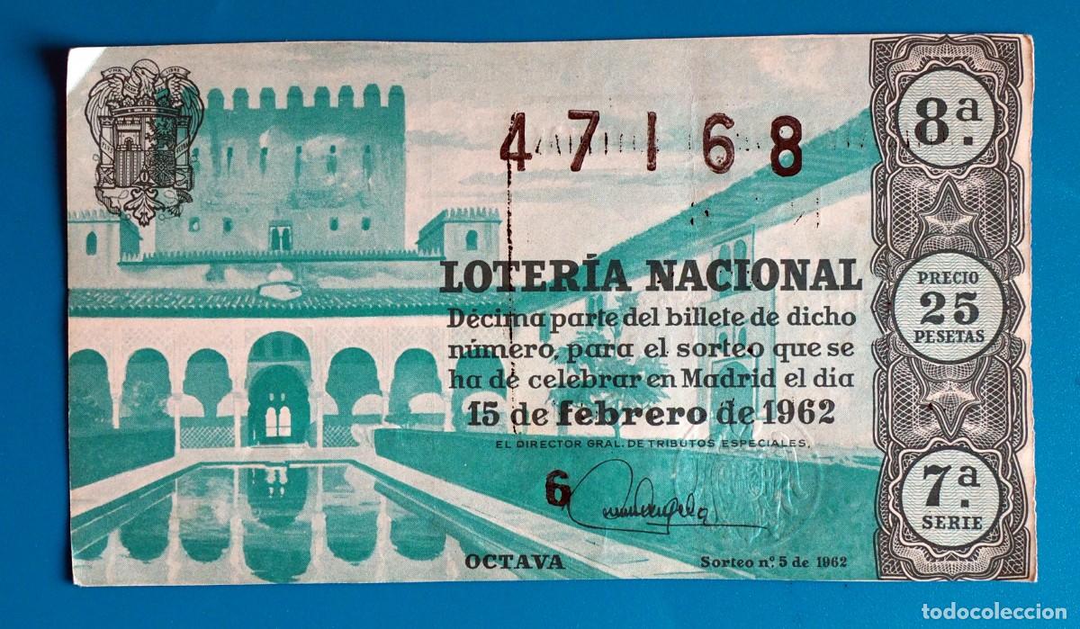 National Spanish Lottery: D&Eacute;CIMO DE LOTER&Iacute;A: LOTER&Iacute;A NACIONAL. ADMON. VALENCIA. 15 DE FEFRERO 1962