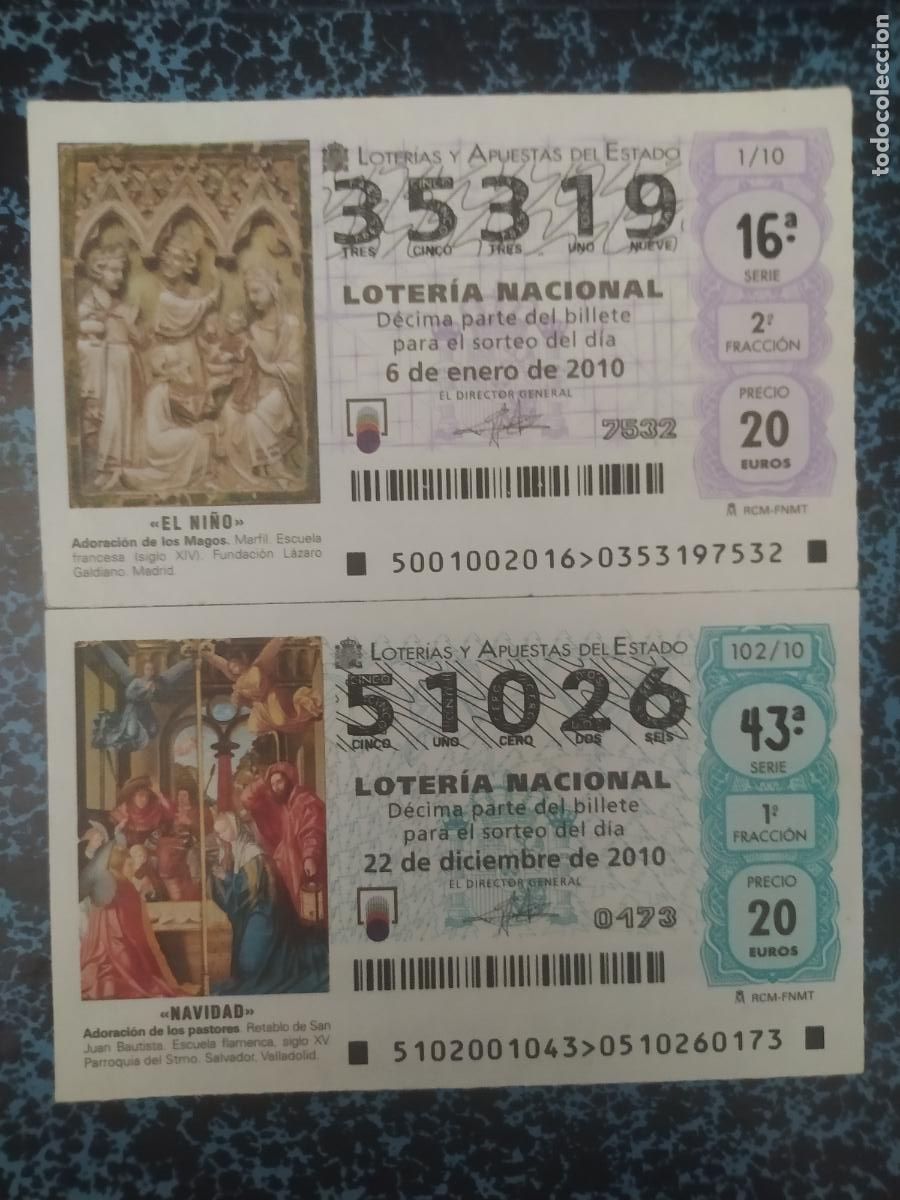 National Spanish Lottery: LOTER&Iacute;A NACIONAL DEL SABADO - A&Ntilde;O 2010 COMPLETO -