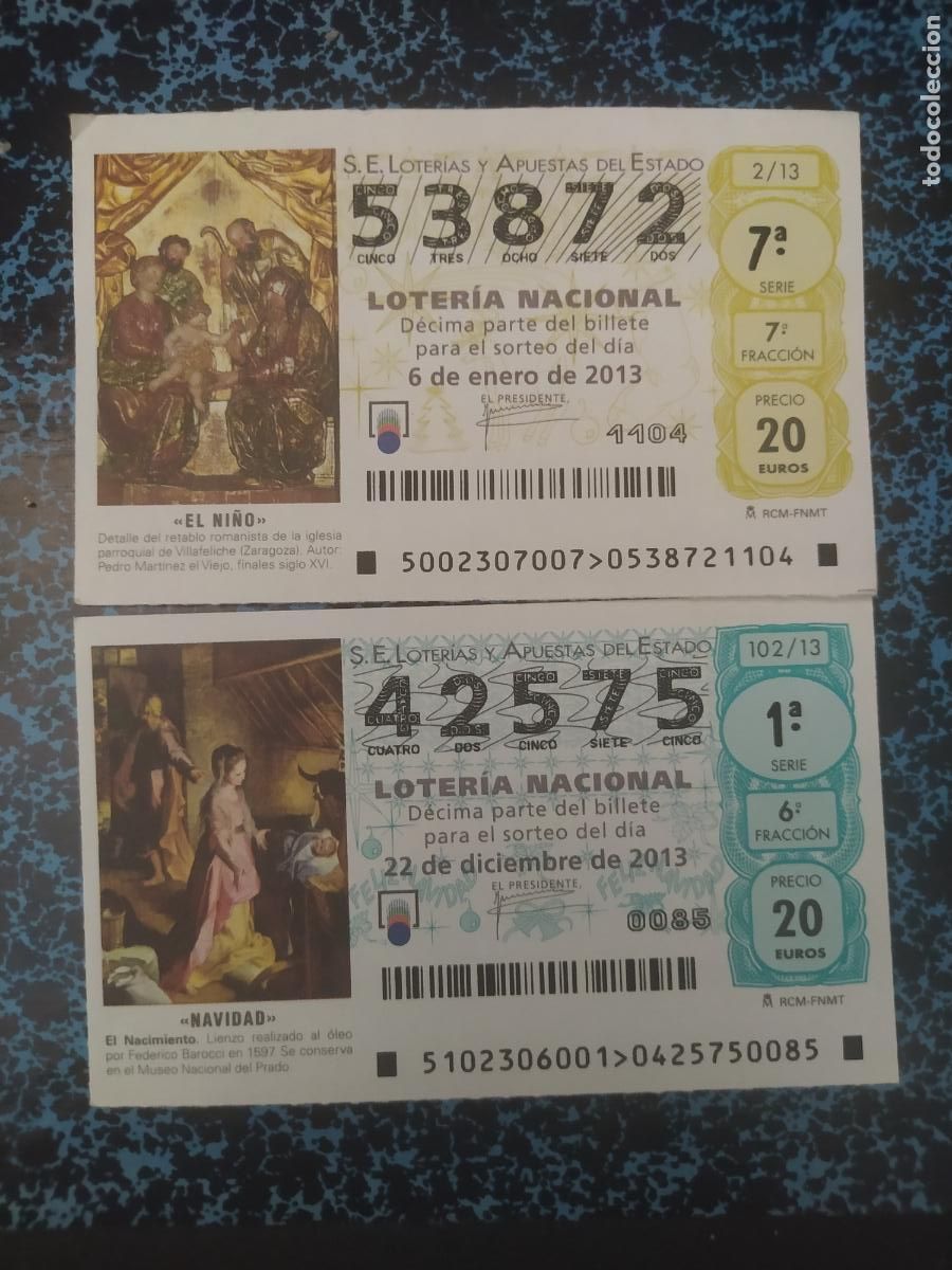 National Spanish Lottery: LOTER&Iacute;A NACIONAL DEL SABADO - A&Ntilde;O 2013 COMPLETO -