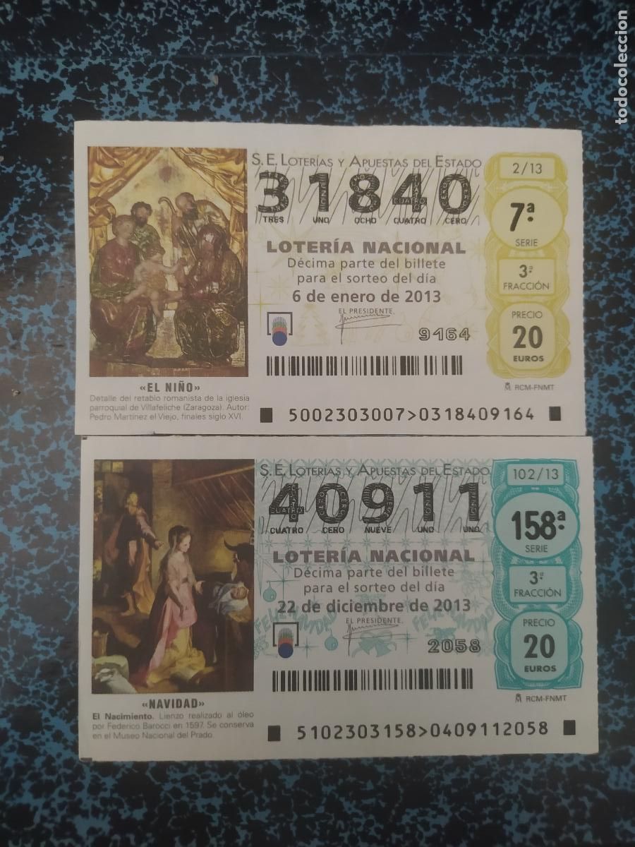 National Spanish Lottery: LOTER&Iacute;A NACIONAL DEL SABADO - A&Ntilde;O 2013 COMPLETO -