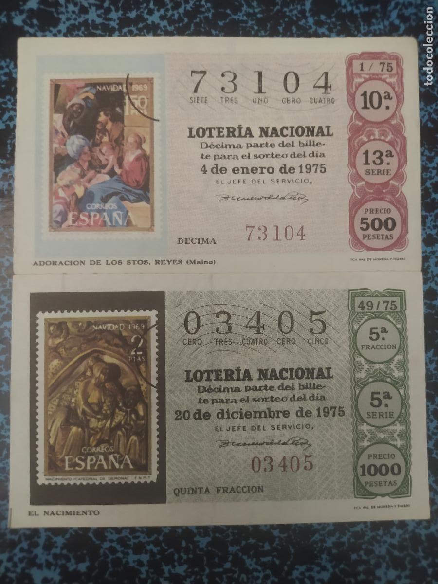National Spanish Lottery: LOTER&Iacute;A NACIONAL DEL SABADO - A&Ntilde;O 1975 COMPLETO -