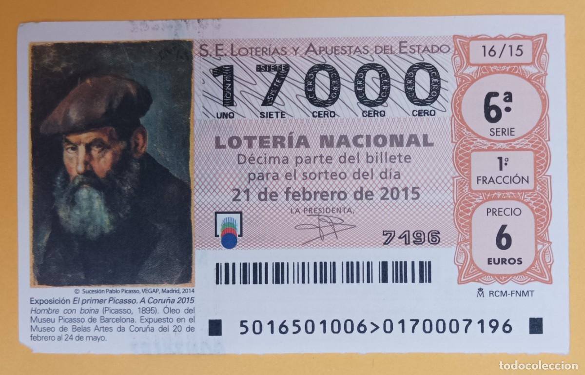 National Spanish Lottery: Loter&iacute;a Nacional. A&ntilde;o 2015, sorteo 16, n&uacute;mero entero 17000