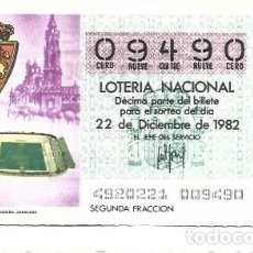 Lotería Nacional: LOTERÍA NACIONAL - 22 DE DICIEMBRE DE 1982 - NÚMERO CAPICÚA -09490