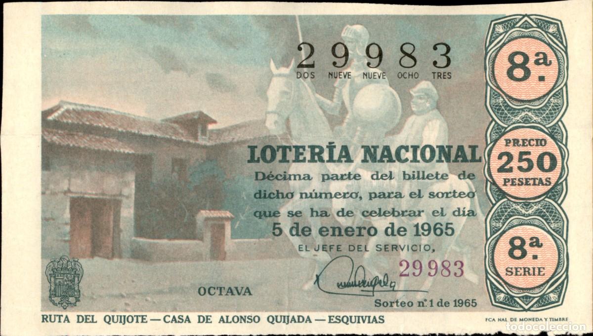 Loter&iacute;a nacional: Loteria Nacional - 5 de enero de 1965 - Ruta del Quijote - Casa de Alonso Quijada
