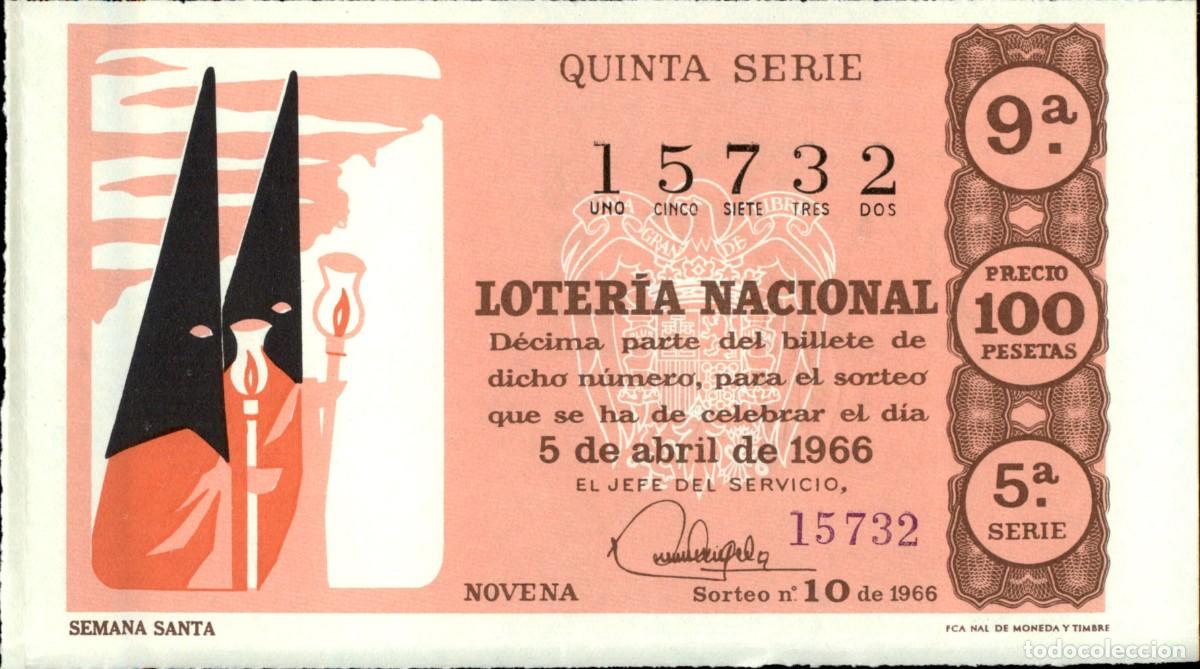 Loter&iacute;a nacional: Loteria Nacional - 5 de abril de 1966 - Semana Santa