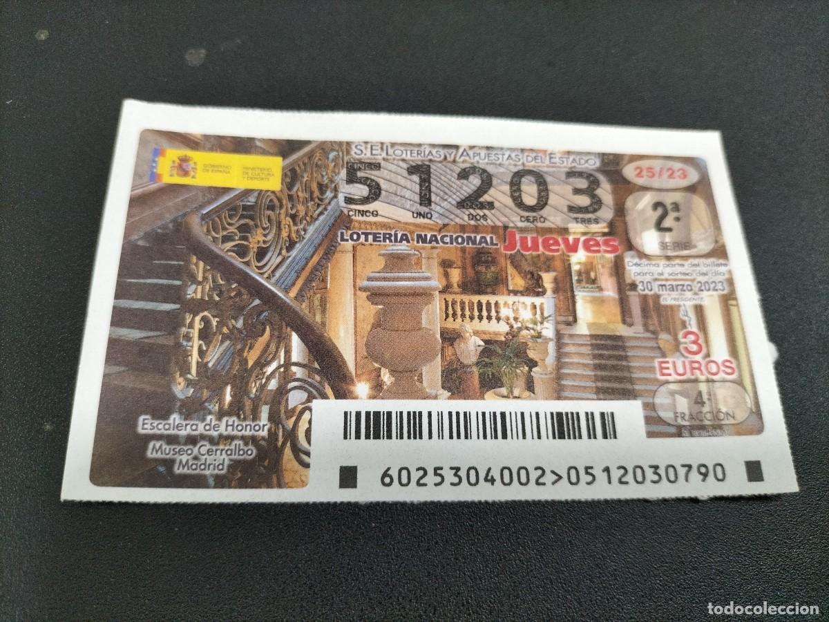 Nationale spanische Lotterie: 1 DECIMO LOTERIA JUEVES - 30 MARZO 2023 - 25/23 - MUSEO CERRALBO MADRID ESCALERA DE HONOR