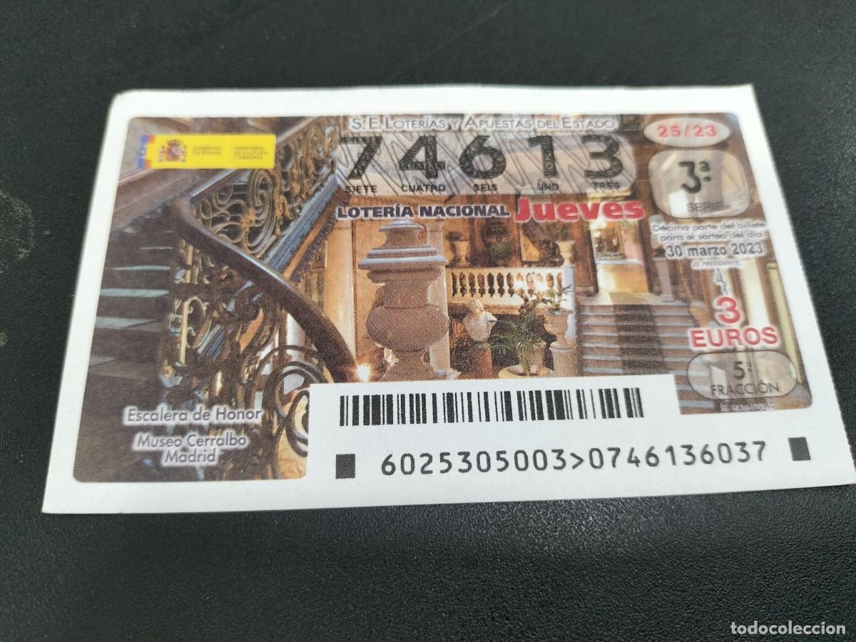 Nationale spanische Lotterie: 1 DECIMO LOTERIA JUEVES - 30 MARZO 2023 - 25/23 - MUSEO CERRALBO MADRID ESCALERA DE HONOR