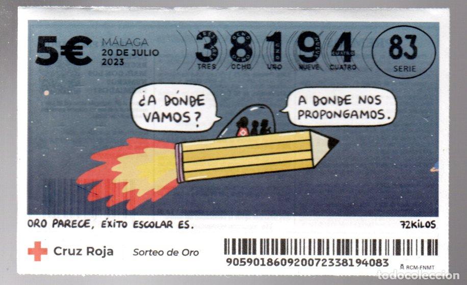 Nationale spanische Lotterie: SORTEO DE ORO DE LA CRUZ ROJA - 20 DE JULIO DE 2023 -