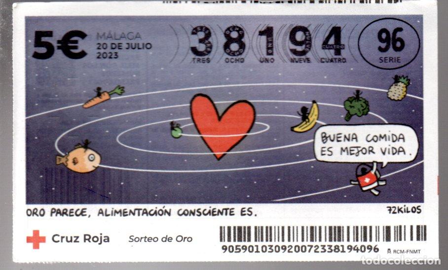 National Spanish Lottery: SORTEO DE ORO DE LA CRUZ ROJA - 20 DE JULIO DE 2023 -