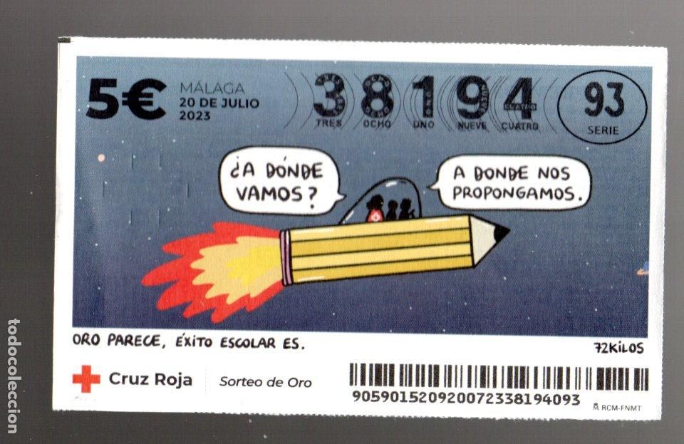 National Spanish Lottery: SORTEO DE ORO DE LA CRUZ ROJA - 20 DE JULIO DE 2023 -