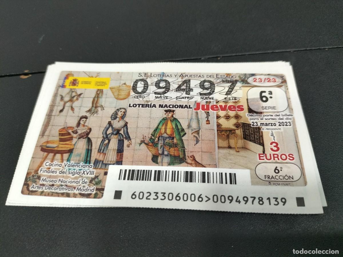 Nationale spanische Lotterie: 1 DECIMO LOTERIA JUEVES - 23 MARZO 2023 - 23/23 - COCINA VALENCIANA SIGLO XIII VALENCIA