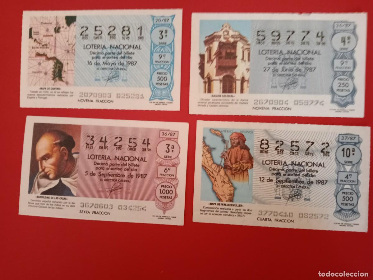 National Spanish Lottery: 4- DECIMOS DE LOTERIA NACIONAL A&Ntilde;O 1987, sorteos 20-26-36-37