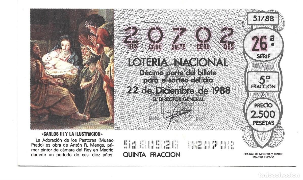 Lotteria Nationale Spagnola: UN DECIMO DE LOTERIA NACIONAL CAPA CUA N&ordm; 20702