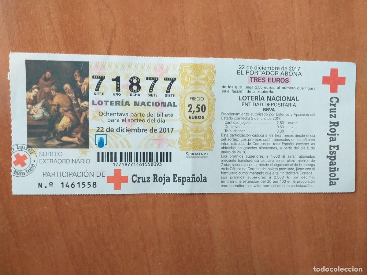 National Spanish Lottery: BOLETO LOTER&Iacute;A CRUZ ROJA - 2017 N&ordm; 71877
