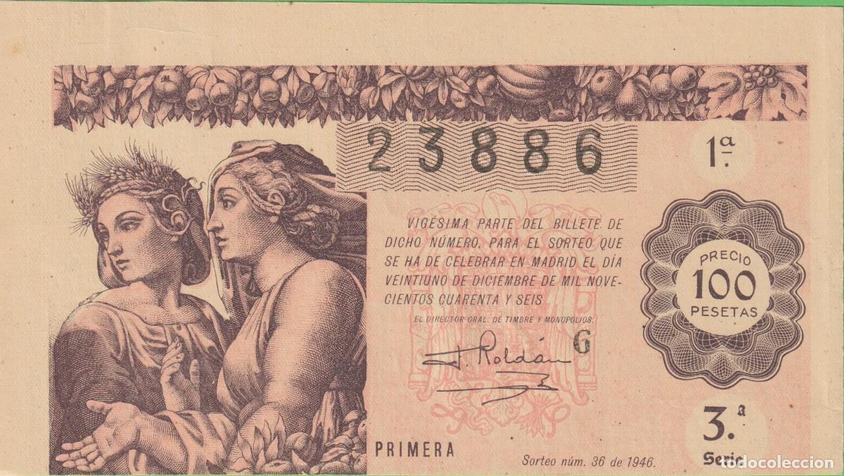 National Spanish Lottery: LOTERIA NACIONAL - SORTEO - 36-1946 - SERIE 3&ordf; FRACCI&Oacute;N 1&ordf; - ADM.- 25 - MADRID