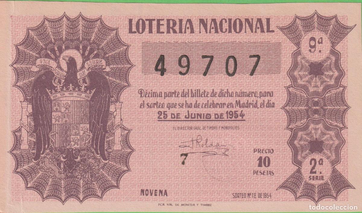 Loter&iacute;a nacional: LOTERIA NACIONAL - SORTEO - 18-1954 - SERIE 2&ordf; FRACCI&Oacute;N 9&ordf; - ADM.- 9 - MALAGA