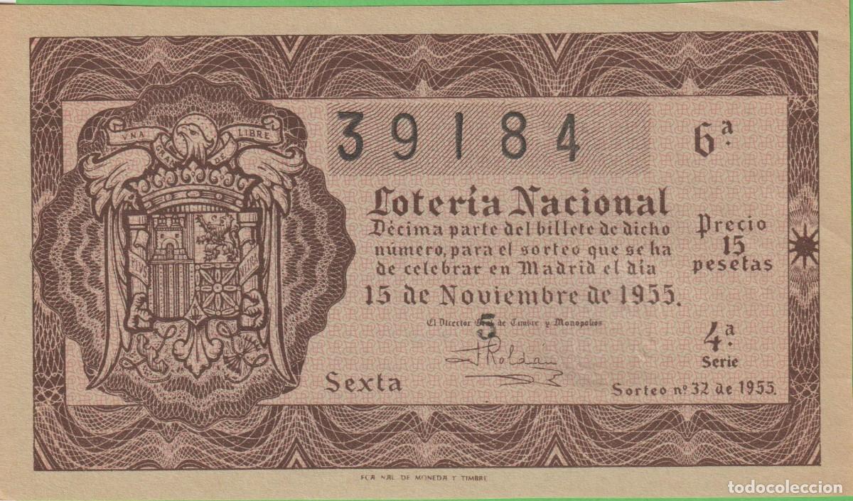 Loter&iacute;a nacional: LOTERIA NACIONAL - SORTEO - 32 - 1955 - SERIE 4&ordf; FRACCI&Oacute;N 6&ordf; - ADM.- 29 - BARCELONA