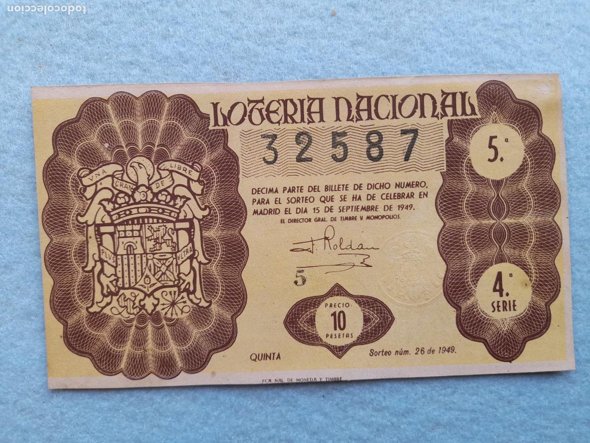 Lotteria Nationale Spagnola: D&eacute;cimo. Sorteo n&ordm;: 26 de 1949.