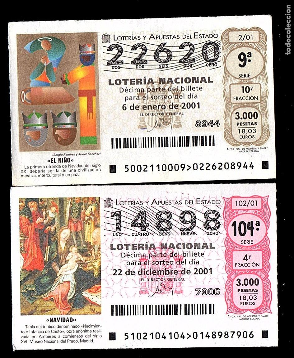 National Spanish Lottery: LOTER&Iacute;A NACIONAL DEL S&Aacute;BADO - A&Ntilde;O 2001 COMPLETO - 51 DECIMOS -