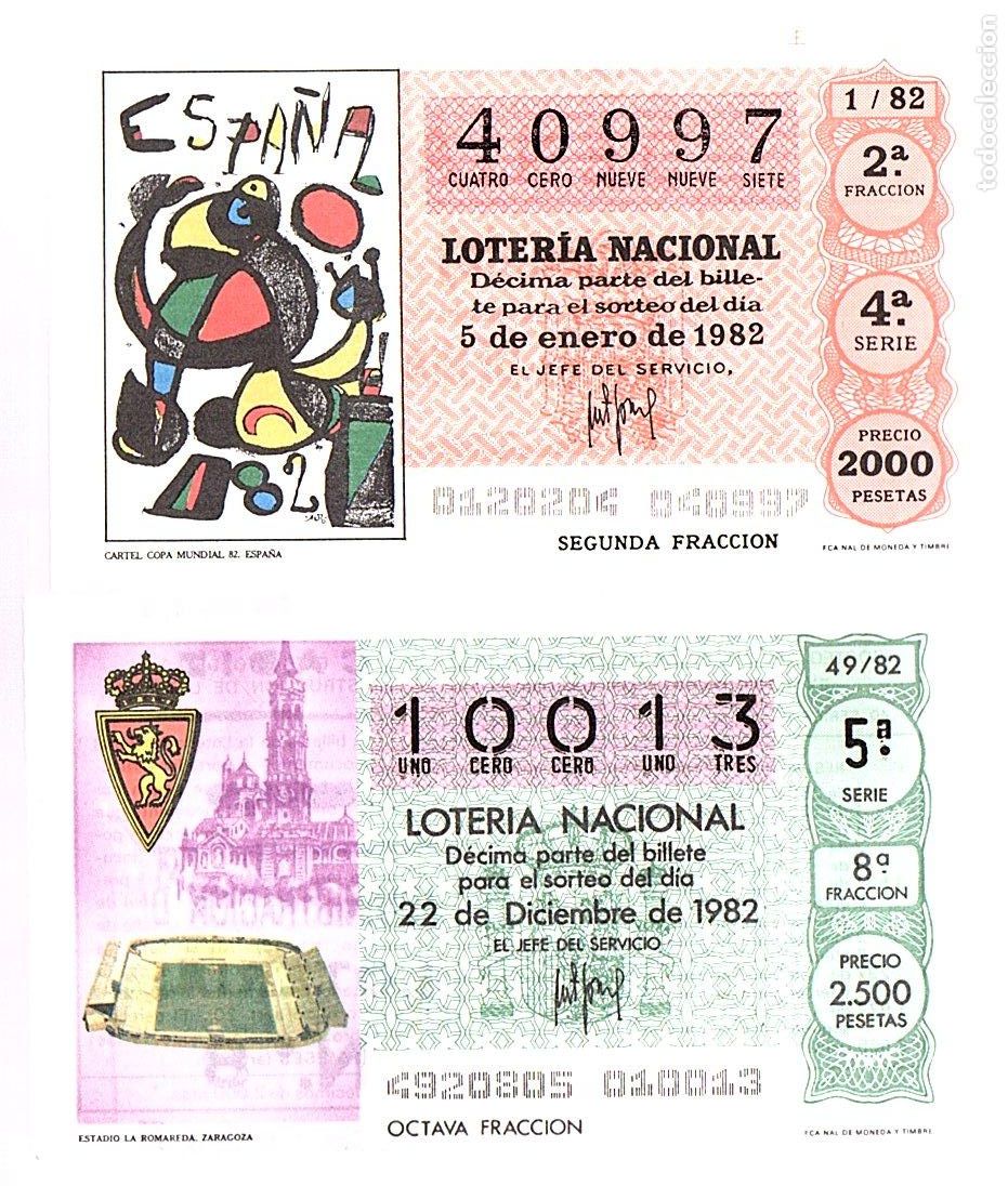 Loter&iacute;a Nacional: LOTER&Iacute;A NACIONAL - A&Ntilde;O 1982 COMPLETO - TEMA: MUNDIAL DE FUTBOL ESPA&Ntilde;A 82 -