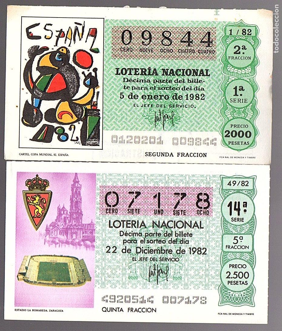 Loter&iacute;a nacional: LOTER&Iacute;A NACIONAL - A&Ntilde;O 1982 COMPLETO - TEMA: MUNDIAL DE FUTBOL ESPA&Ntilde;A 82 -