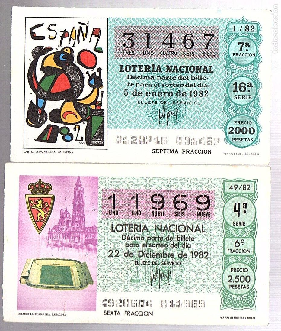 National Spanish Lottery: LOTER&Iacute;A NACIONAL - A&Ntilde;O 1982 COMPLETO - TEMA: MUNDIAL DE FUTBOL ESPA&Ntilde;A 82 -