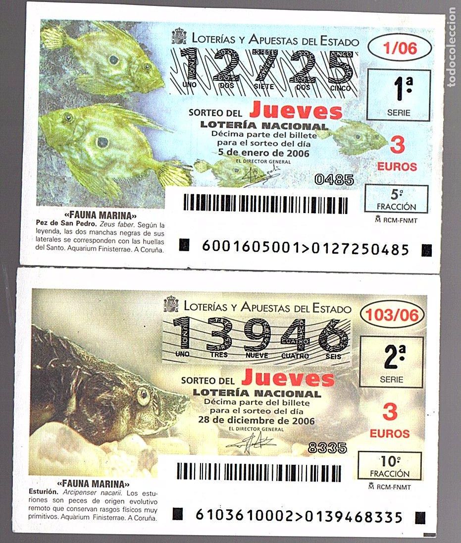 National Spanish Lottery: LOTER&Iacute;A NACIONAL DEL JUEVES - A&Ntilde;O 2006 COMPLETO - TEMA: FAUNA MARINA II -