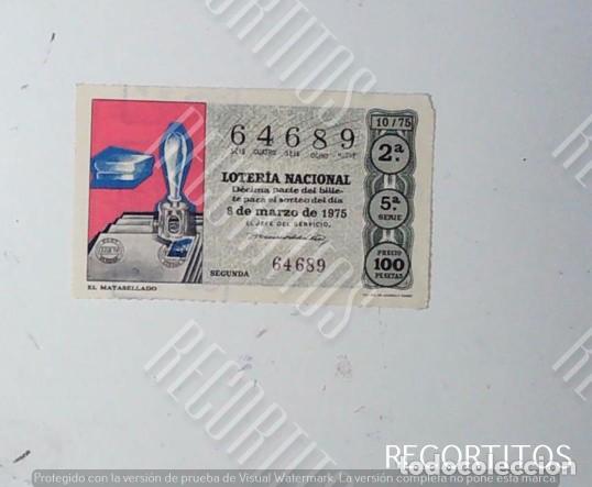Loter&iacute;a Nacional: LOTERIA NACIONAL - 8 MARZO 1975 - EL MATASELLADO vitoria