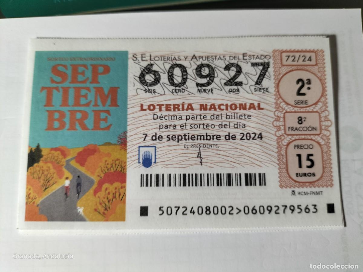 Loterie Nationale: 1 D&Eacute;CIMO LOTER&Iacute;A S&Aacute;BADO 7 SEPTIEMBRE 2024 72/24 SORTEO EXTRAORDINARIO DE SEPTIEMBRE