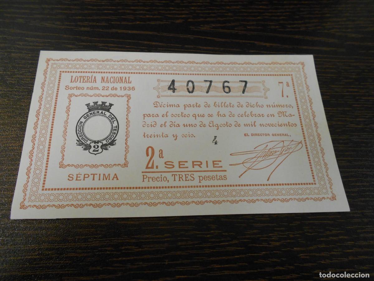 National Spanish Lottery: DECIMO LOTER&Iacute;A NACIONAL ANTIGUO-1936-3 PESETAS-GRAZALEMA-CADIZ