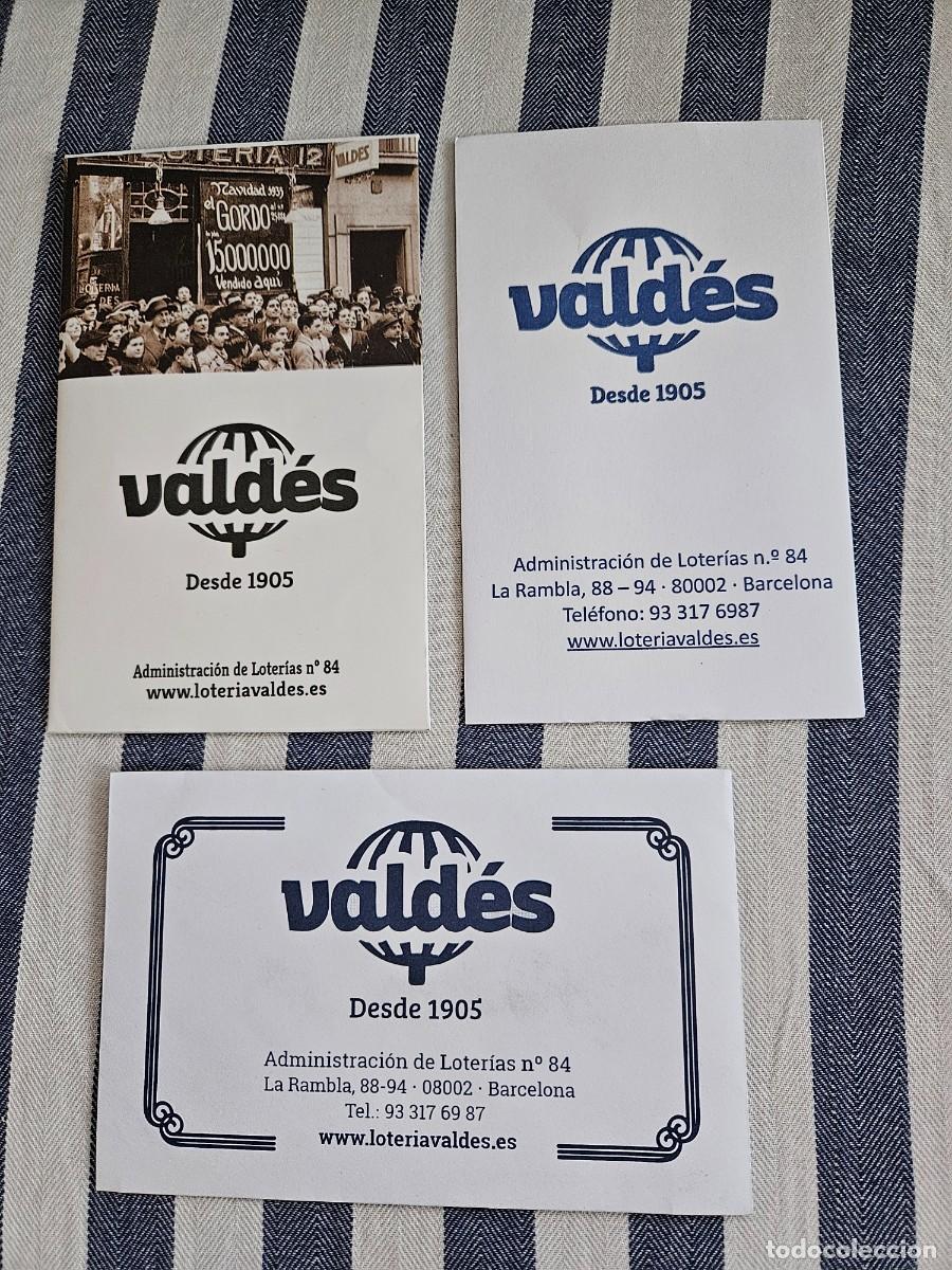 Loter&iacute;a nacional: Lote De 3 Sobres De Papel Vac&iacute;os Diferentes A&ntilde;os De La Administraci&oacute;n De Loter&iacute;a Vald&eacute;s, Barcelona.