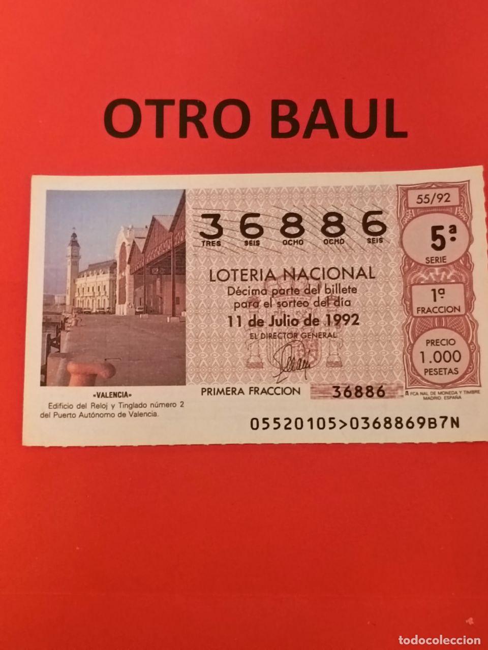 National Spanish Lottery: LOTERIA NACIONAL - 11 DE JULIO DE 1992