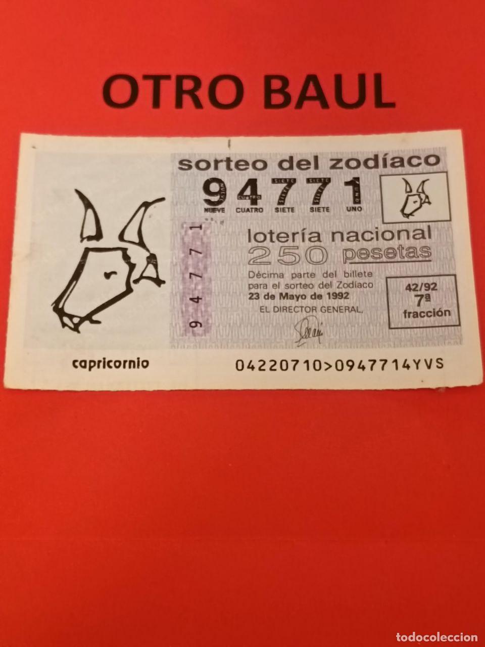 National Spanish Lottery: LOTERIA NACIONAL - ZODIACO - 23 DE MAYO DE 1992