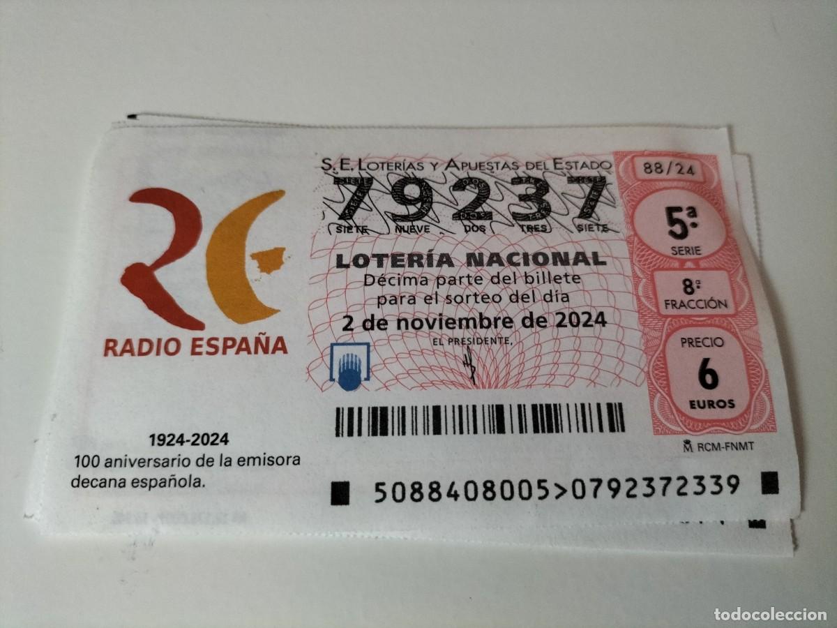Loterie Nationale: 1 D&Eacute;CIMO LOTERIA SABADO - 2 NOVIEMBRE 2024 - 88/24 - RADIO ESPA&Ntilde;A - 100 ANIVERSARIO