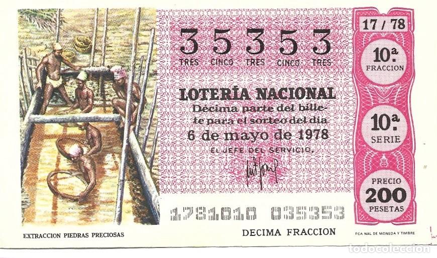 Lotteria Nationale Spagnola: UN DECIMO DE LOTERIA NACIONAL CAPA CUA N&ordm; 35353