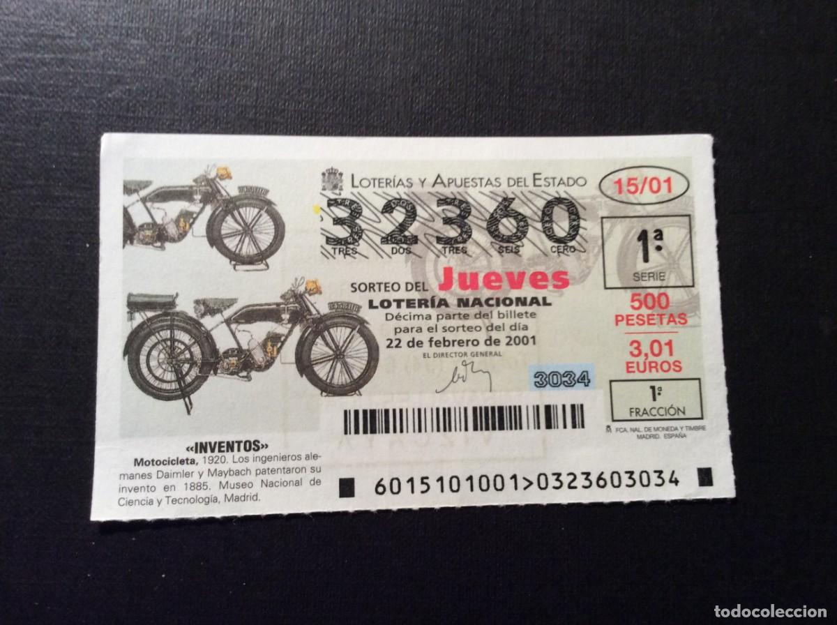 Loter&iacute;a nacional: DECIMO LOTERIA JUEVES N&ordm; 32360 SORTEO 15 A&Ntilde;O 2001