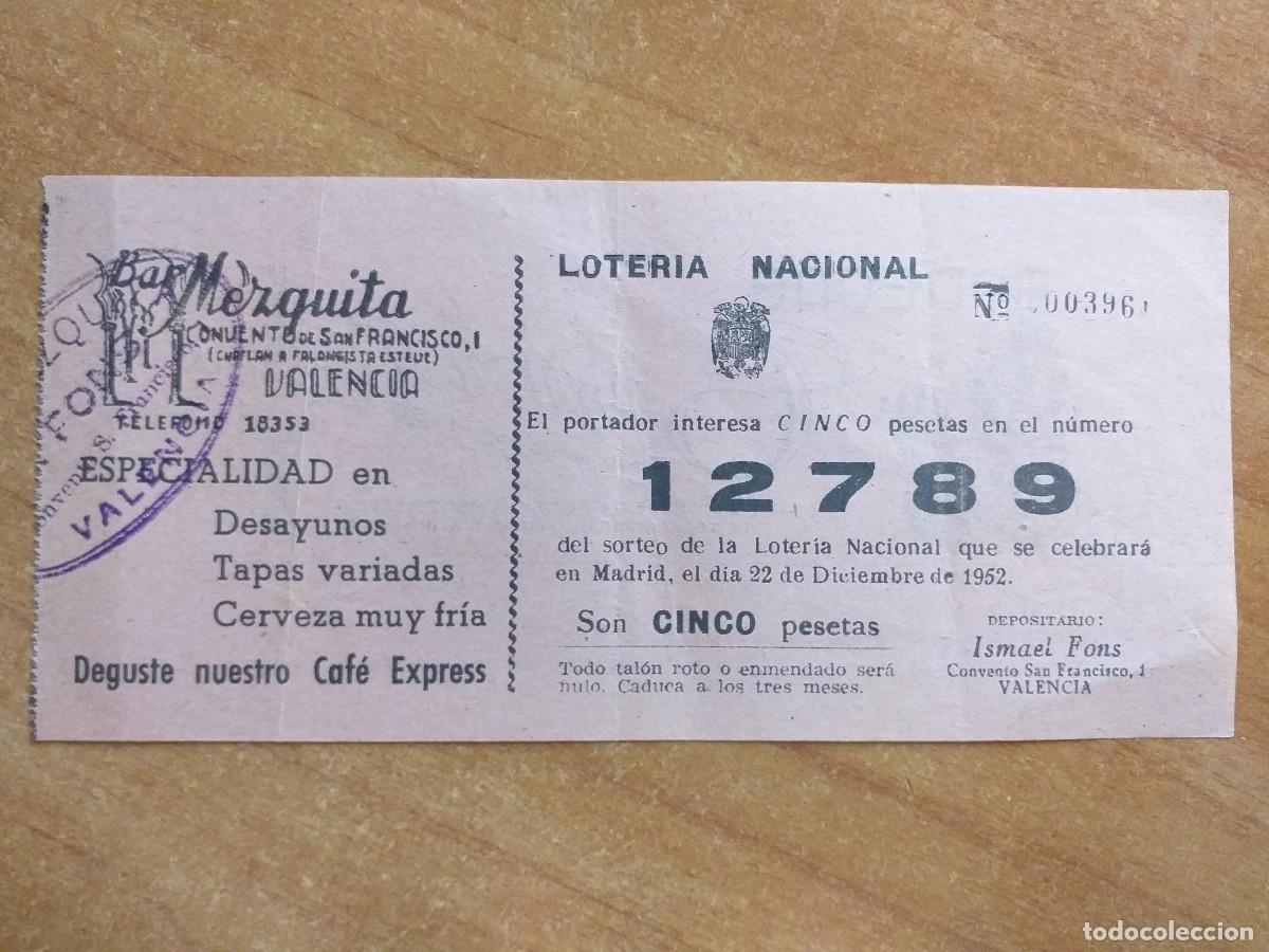 Nationale spanische Lotterie: PARTICIPACI&Oacute;N DE LOTER&Iacute;A N&ordm; 12789 - 5 PESETAS N&ordm; 12789 - SORTEO DE NAVIDAD